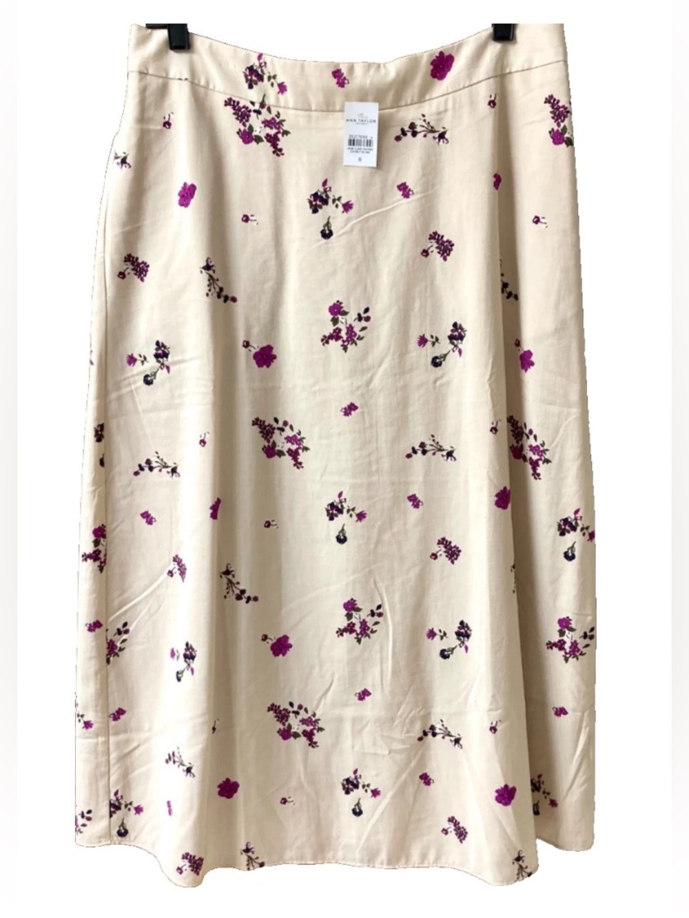 NWT Ann Taylor Fac Women’s 8 A-Line Midi Skirt Lightweight Career Casual SOFT